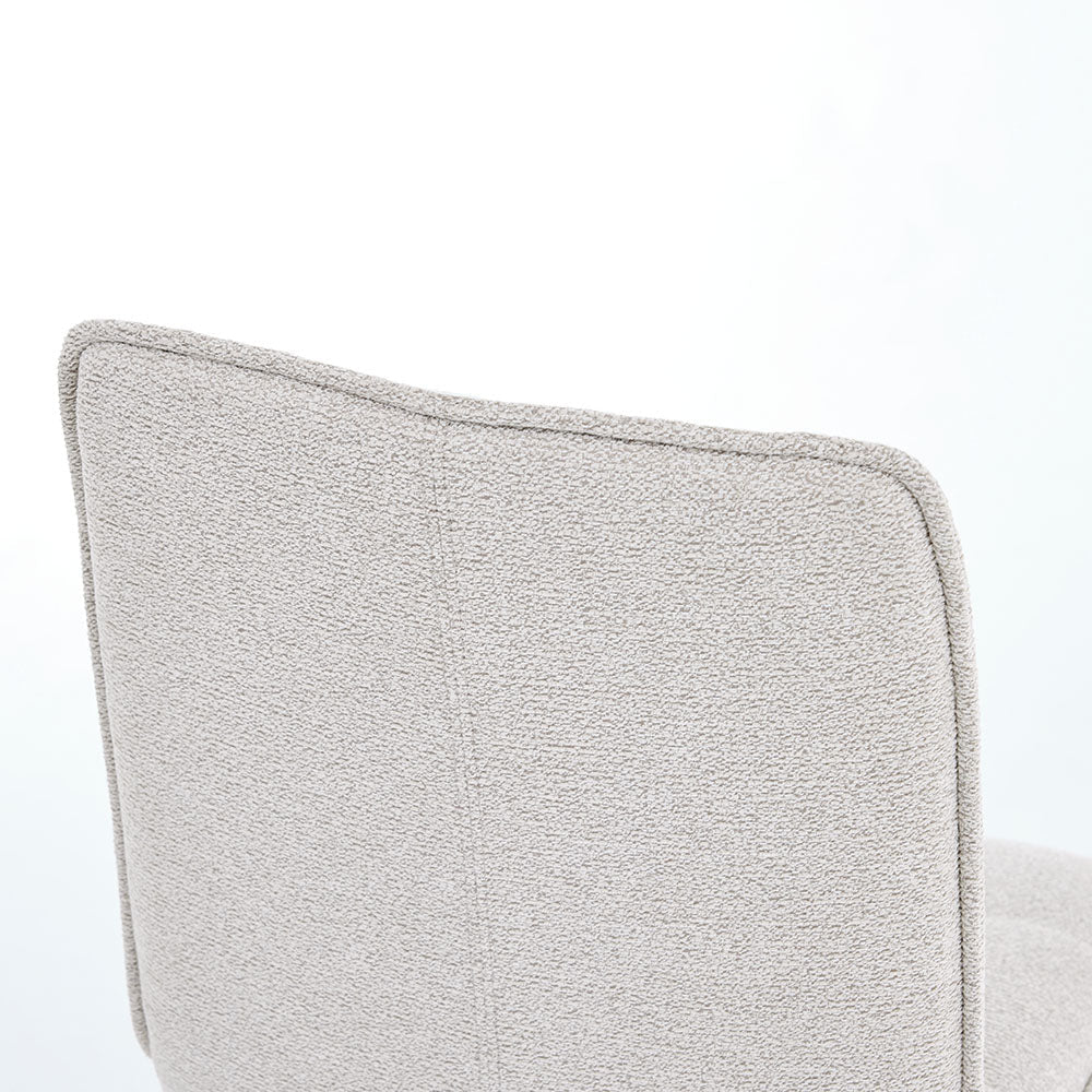 1.2m White Circular Ceramic Table & 4 x Grey Panel Stitch Chair Set - The Furniture Warehouse