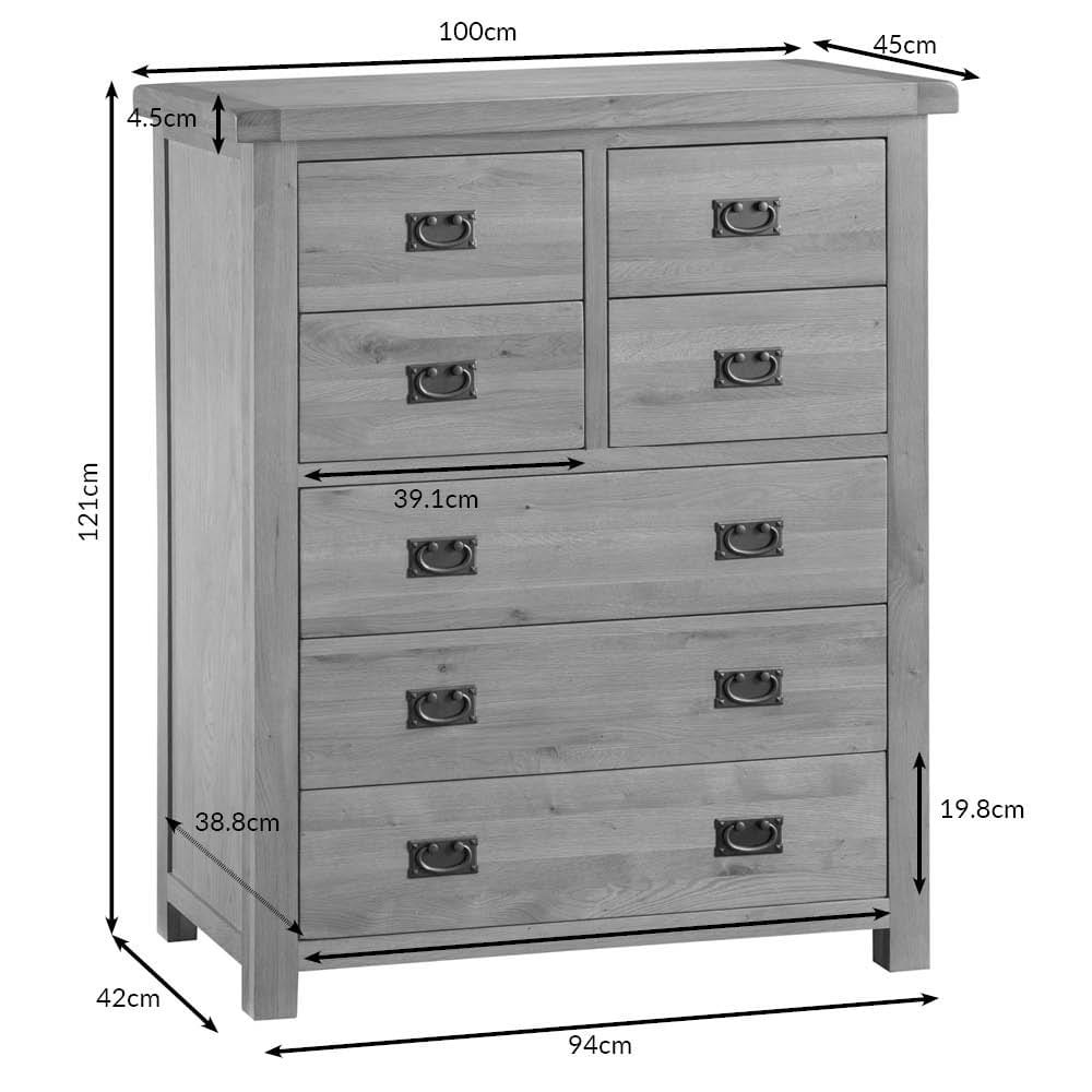 Winchester Oak 4 Over 3 Chest