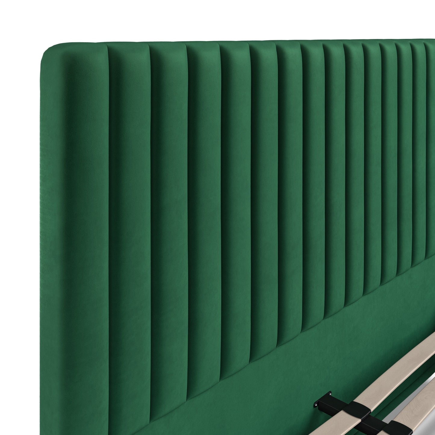 Carloway Green Velvet King Size Upholstered Bed Frame