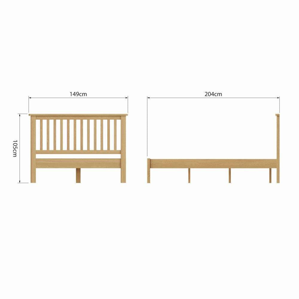 Rutland Oak Double Bed Frame