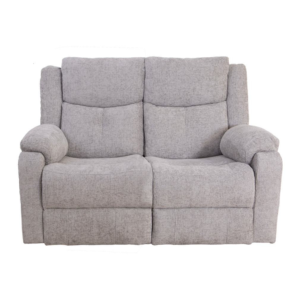 Rome Silver Manual Recliner 2 Seater Sofa