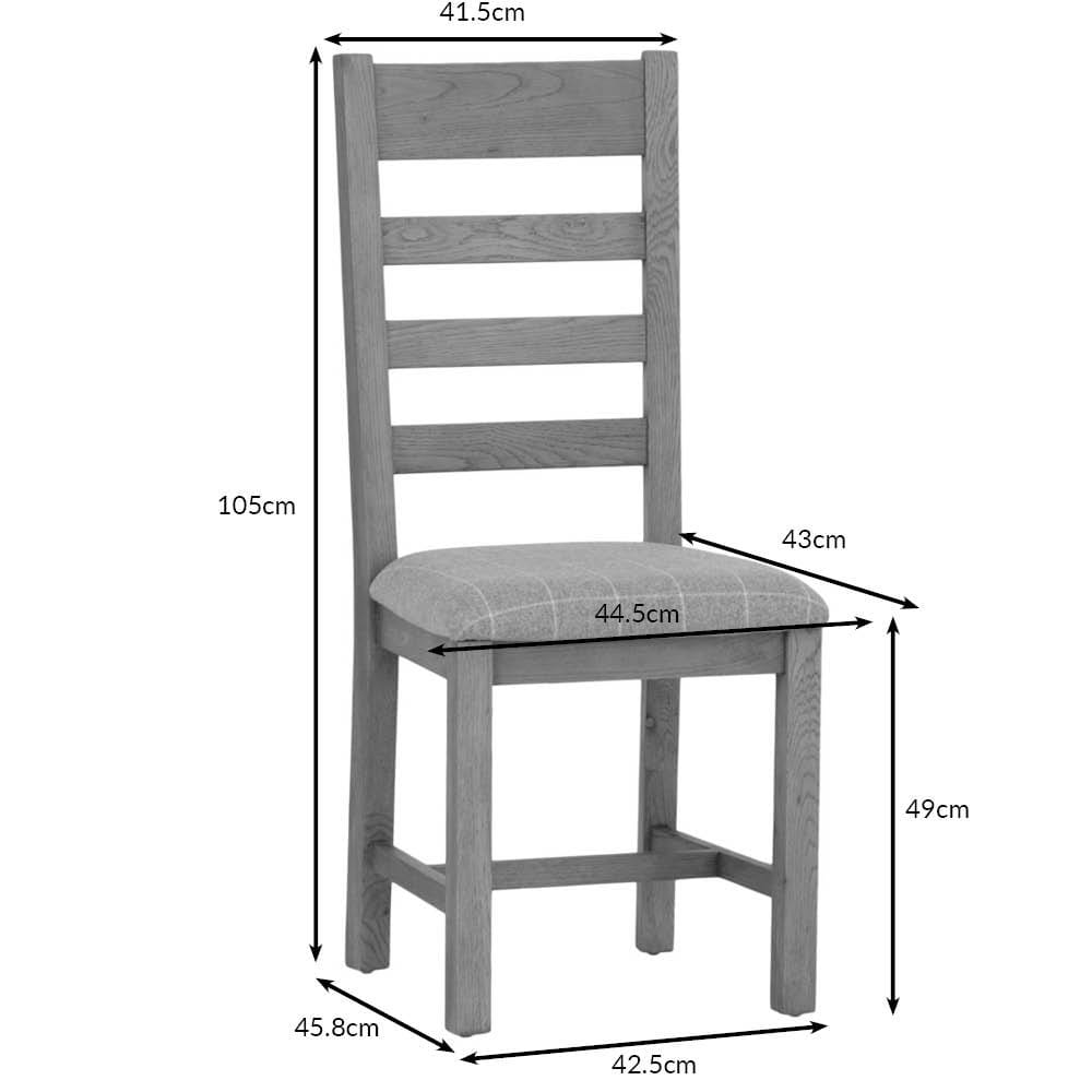 Wessex Smoked Oak Ladder Back Dining Chair With Natural Check Seat