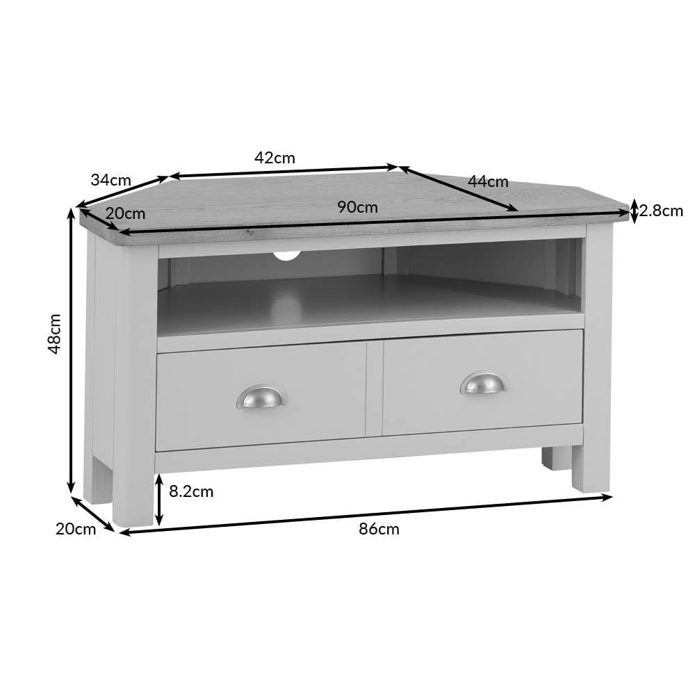 Rutland Painted Oak Corner TV Unit
