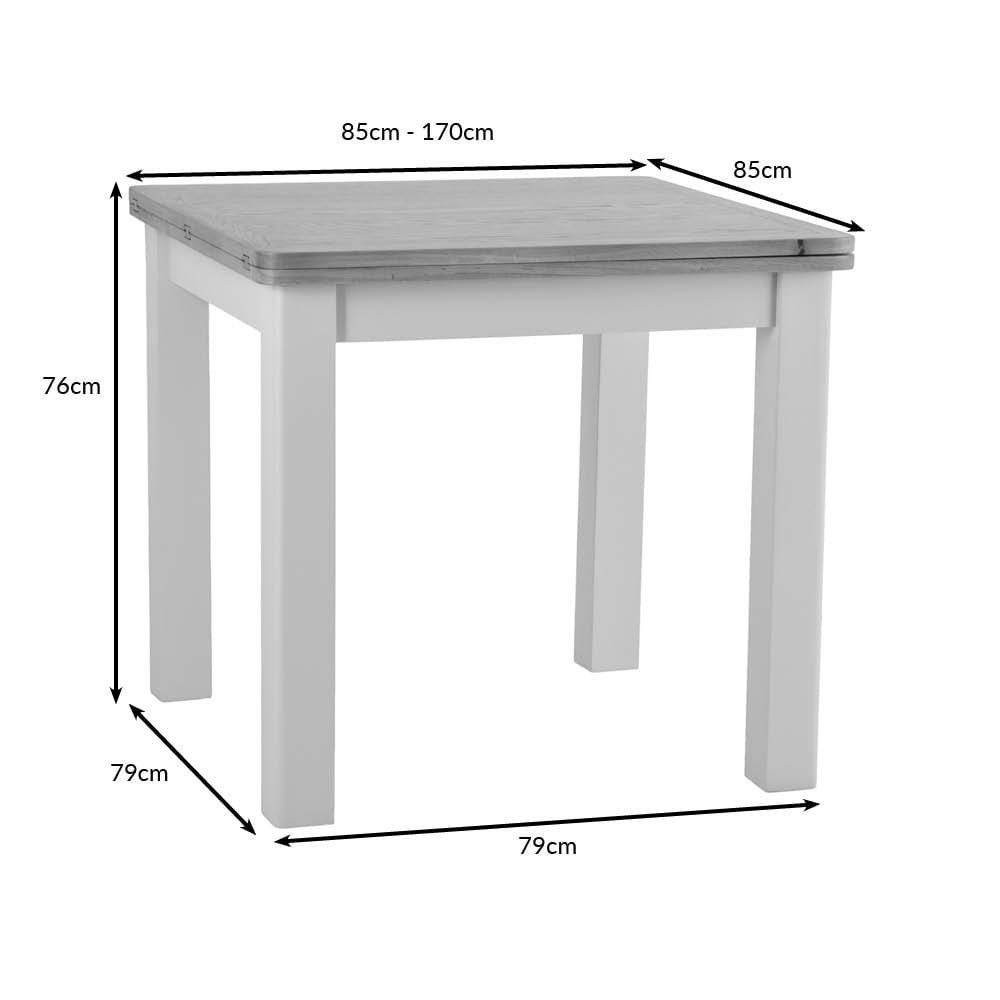 Rutland Painted Oak Flip Top Extending Table