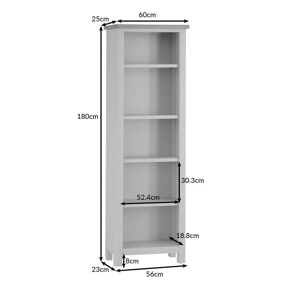 Rutland Painted Oak Tall Narrow Bookcase