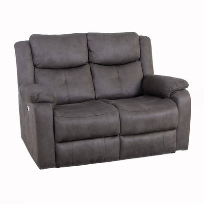 Rome Steel Power Recliner 2 Seater Sofa