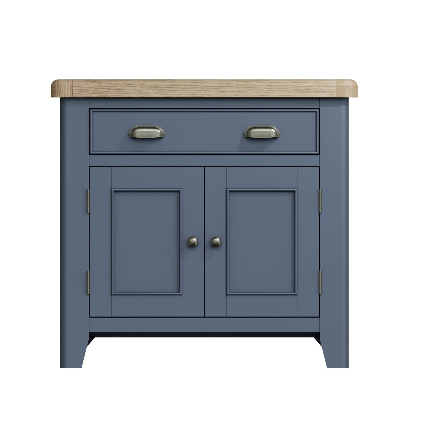 Wessex Smoked Oak Blue Painted Mini 1 Drawer 2 Door Sideboard