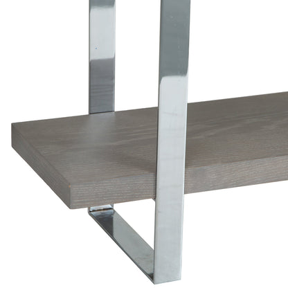 Milan Chrome & Oak Large Bookcase