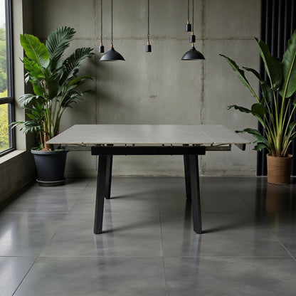 0.8m Grey Square Extending Ceramic Table - The Furniture Warehouse