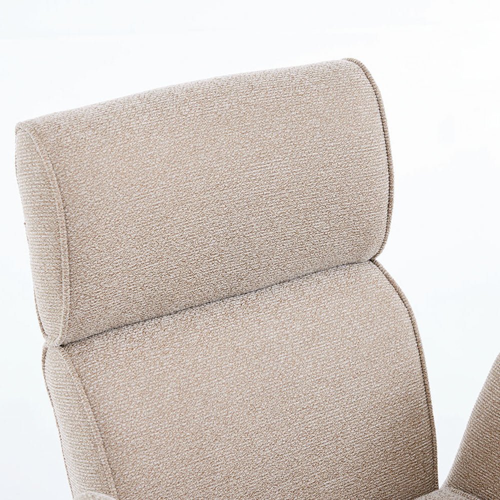 0.8m Grey Square Extending Ceramic Table & 4 x Biscuit High Back Swivel Chair Set - The Furniture Warehouse
