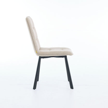 0.8m Grey Square Extending Ceramic Table & 4 x Biscuit Panel Stitch Chair Set - The Furniture Warehouse