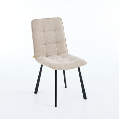 0.8m Grey Square Extending Ceramic Table & 4 x Biscuit Panel Stitch Chair Set - The Furniture Warehouse