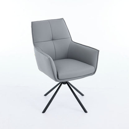 0.8m Grey Square Extending Ceramic Table & 4 x Dark Grey Luxe Cross Stitch Swivel Chair Set - The Furniture Warehouse