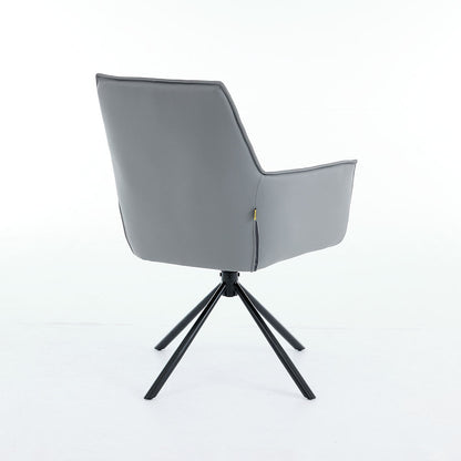 0.8m Grey Square Extending Ceramic Table & 4 x Dark Grey Luxe Cross Stitch Swivel Chair Set - The Furniture Warehouse
