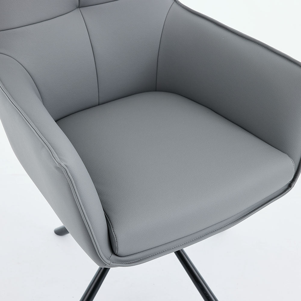 0.8m Grey Square Extending Ceramic Table & 4 x Dark Grey Luxe Cross Stitch Swivel Chair Set - The Furniture Warehouse