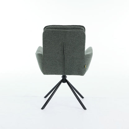 0.8m Grey Square Extending Ceramic Table & 4 x Forest Green Luxe Panel Stitch Swivel Chair Set - The Furniture Warehouse