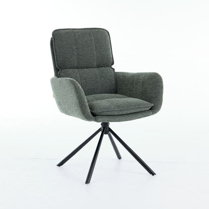 0.8m Grey Square Extending Ceramic Table & 4 x Forest Green Luxe Panel Stitch Swivel Chair Set - The Furniture Warehouse