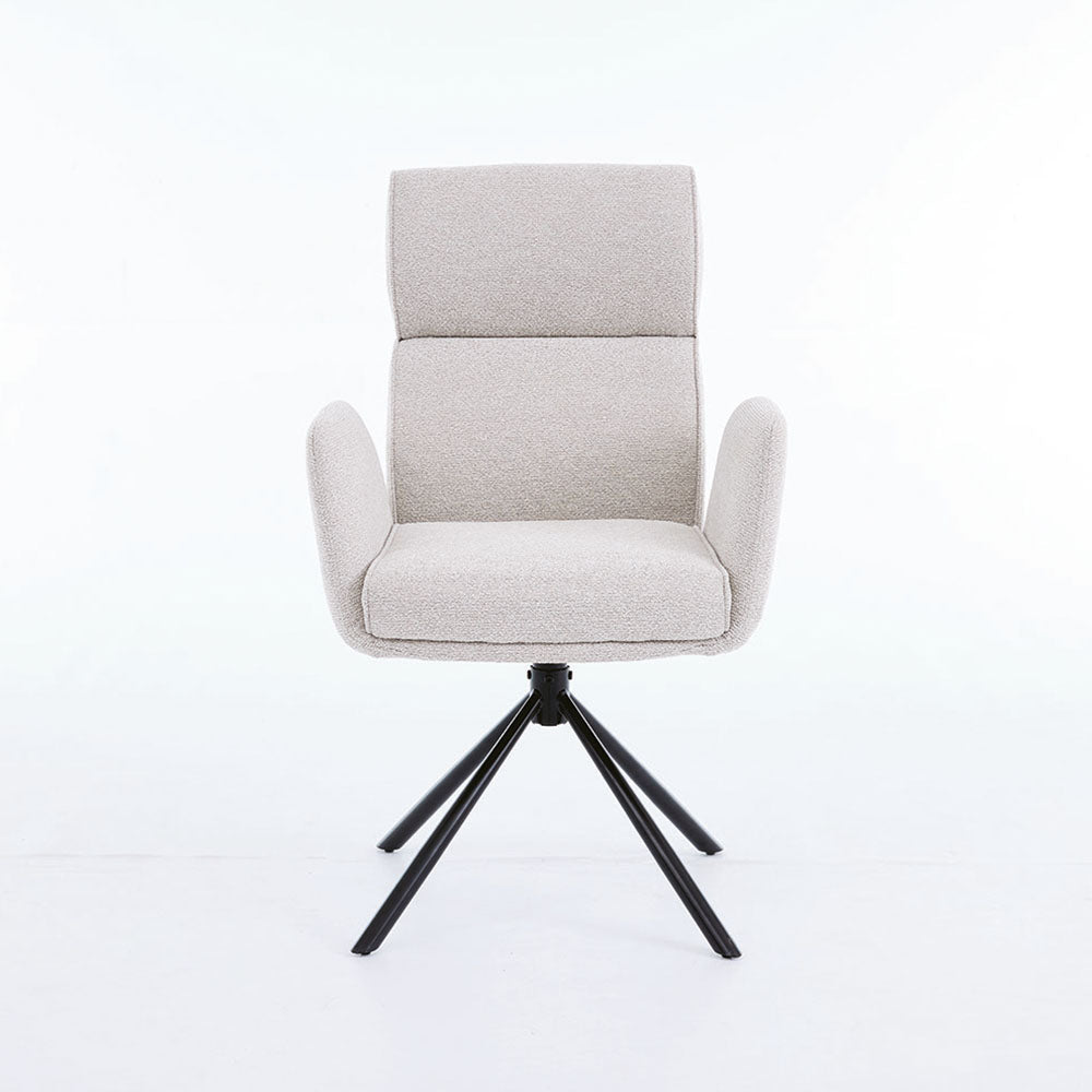 0.8m Grey Square Extending Ceramic Table & 4 x Grey High Back Swivel Chair Set - The Furniture Warehouse