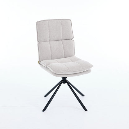 0.8m Grey Square Extending Ceramic Table & 4 x Grey Luxe Panel Stitch Swivel Chair Set - The Furniture Warehouse