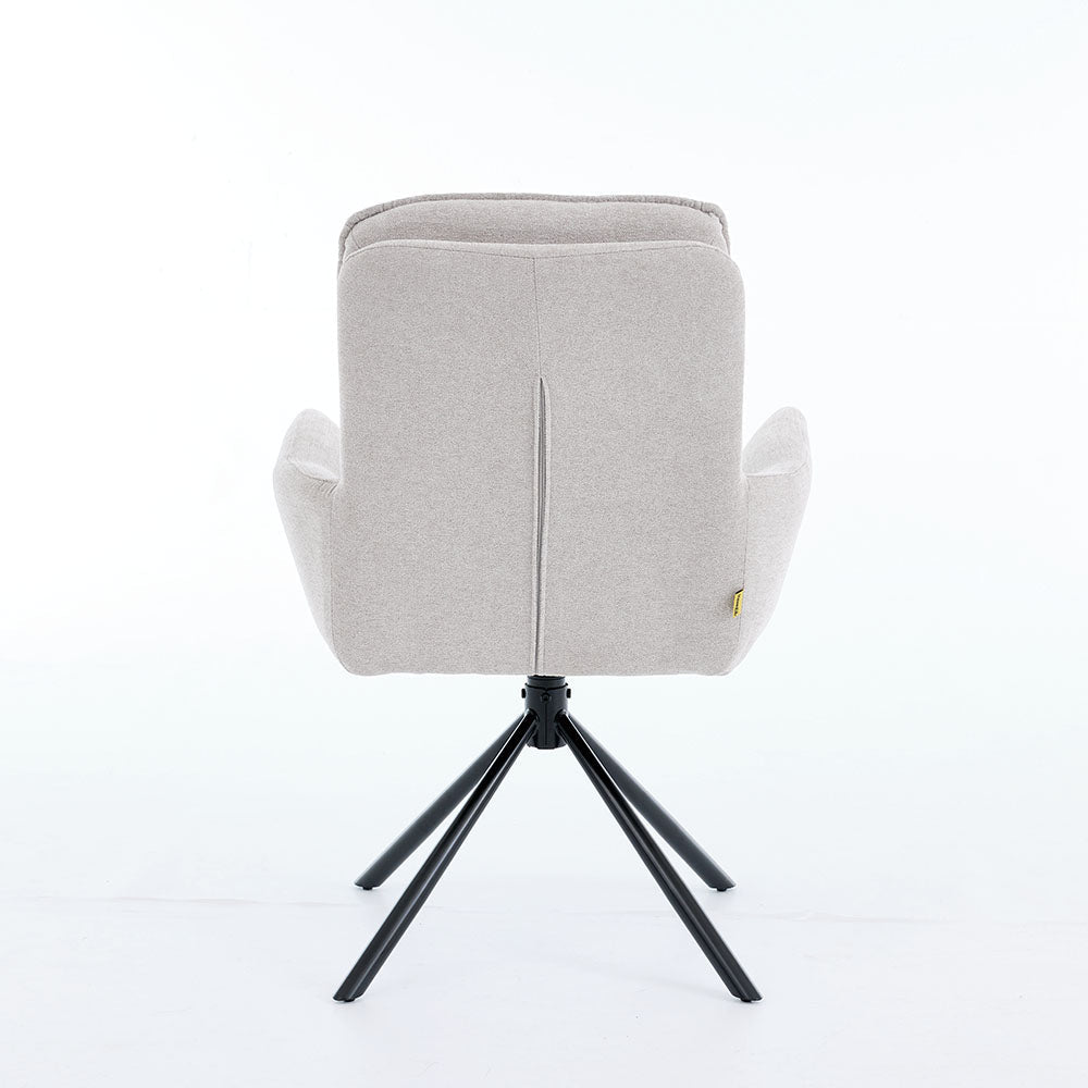 0.8m Grey Square Extending Ceramic Table & 4 x Grey Luxe Panel Stitch Swivel Chair Set - The Furniture Warehouse