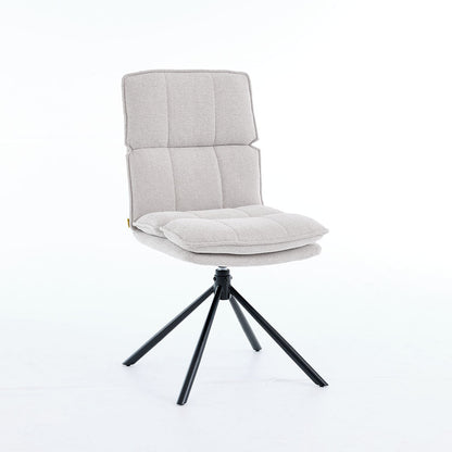 0.8m Grey Square Extending Ceramic Table & 4 x Grey Luxe Panel Stitch Swivel Chair Set - The Furniture Warehouse
