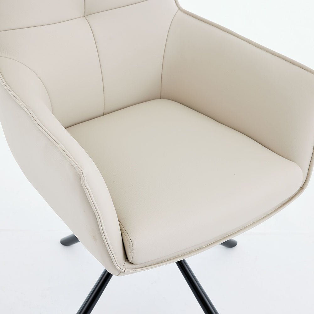 0.8m Grey Square Extending Ceramic Table & 4 x Light Grey Luxe Cross Stitch Swivel Chair Set - The Furniture Warehouse