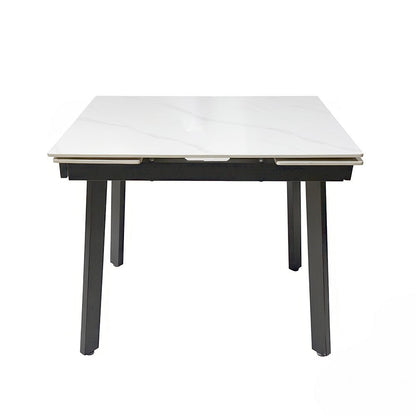 0.8m White Square Extending Ceramic Table - The Furniture Warehouse