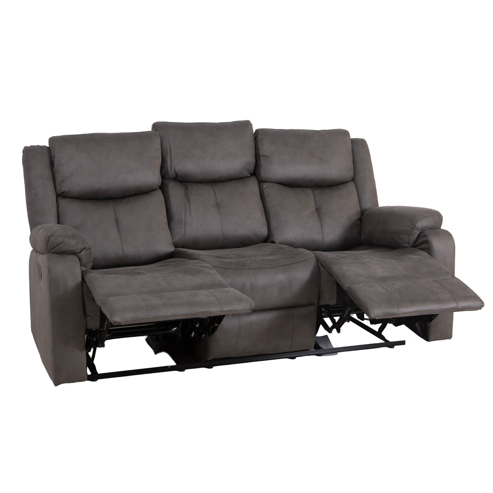 Rome Steel Manual Recliner 3 Seater Sofa with Console