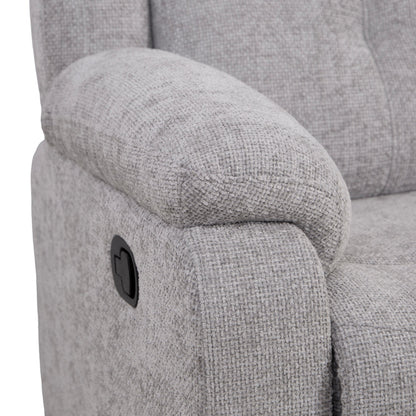 Rome Silver Manual Recliner 2 Seater Sofa