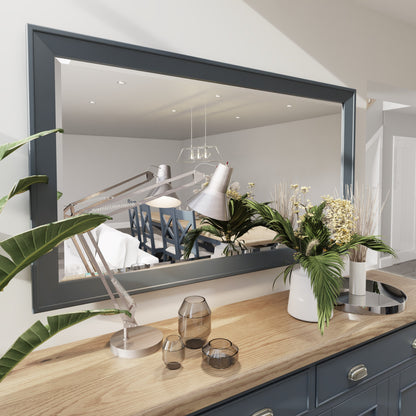 Wessex Smoked Oak Blue Painted Large Wall Mirror