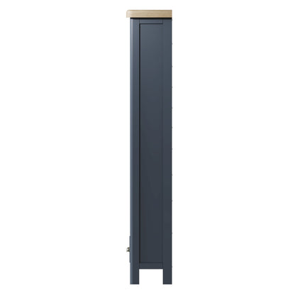 Wessex Smoked Oak Blue Painted Large Bookcase