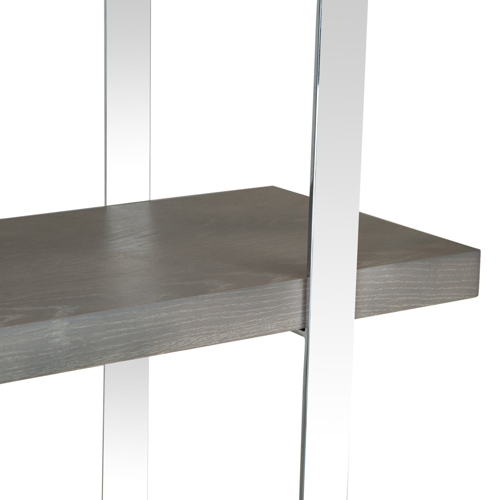 Milan Chrome & Oak Large Bookcase