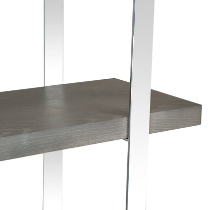 Milan Chrome & Oak Large Bookcase