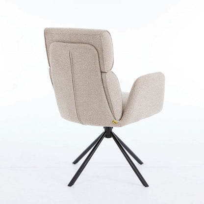 1.2m Grey Ceramic Table & 4 x Biscuit High Back Swivel Chair Set - The Furniture Warehouse