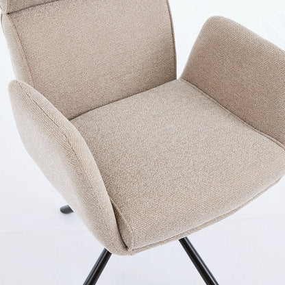 1.2m Grey Ceramic Table & 4 x Biscuit High Back Swivel Chair Set - The Furniture Warehouse