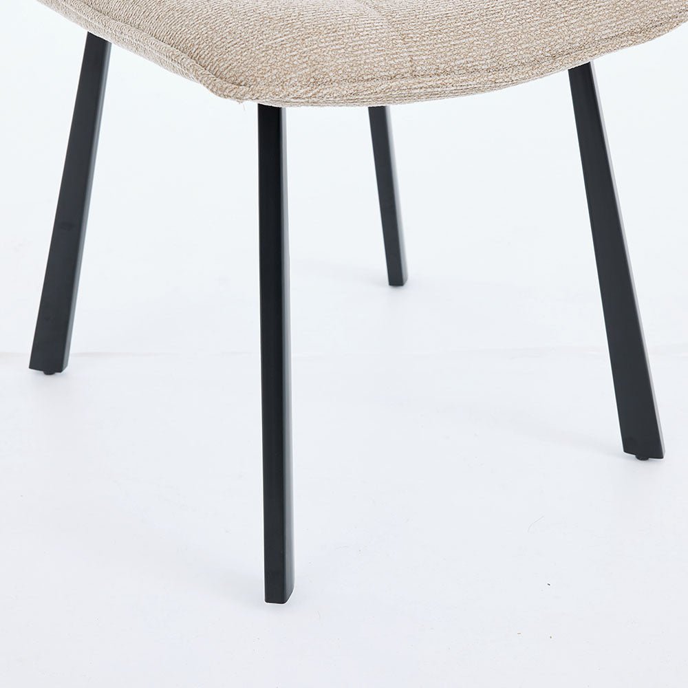 1.2m Grey Ceramic Table & 4 x Biscuit Panel Stitch Chair Set - The Furniture Warehouse