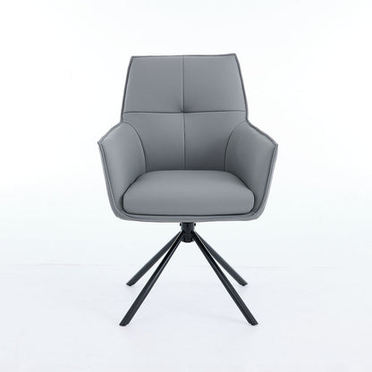 1.2m Grey Ceramic Table & 4 x Dark Grey Luxe Cross Stitch Swivel Chair Set - The Furniture Warehouse