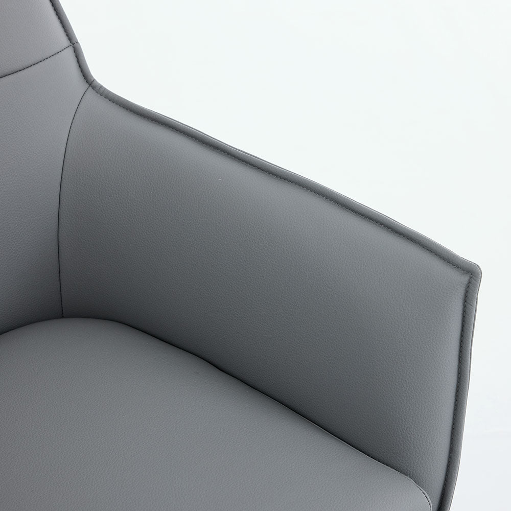 1.2m Grey Ceramic Table & 4 x Dark Grey Luxe Cross Stitch Swivel Chair Set - The Furniture Warehouse