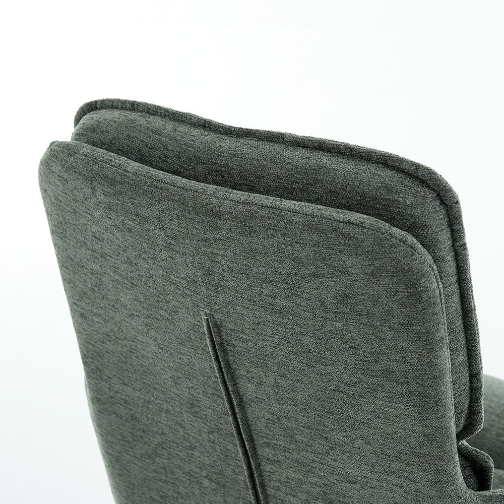 1.2m Grey Ceramic Table & 4 x Forest Green Luxe Panel Stitch Swivel Chair Set - The Furniture Warehouse