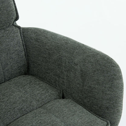 1.2m Grey Ceramic Table & 4 x Forest Green Luxe Panel Stitch Swivel Chair Set - The Furniture Warehouse