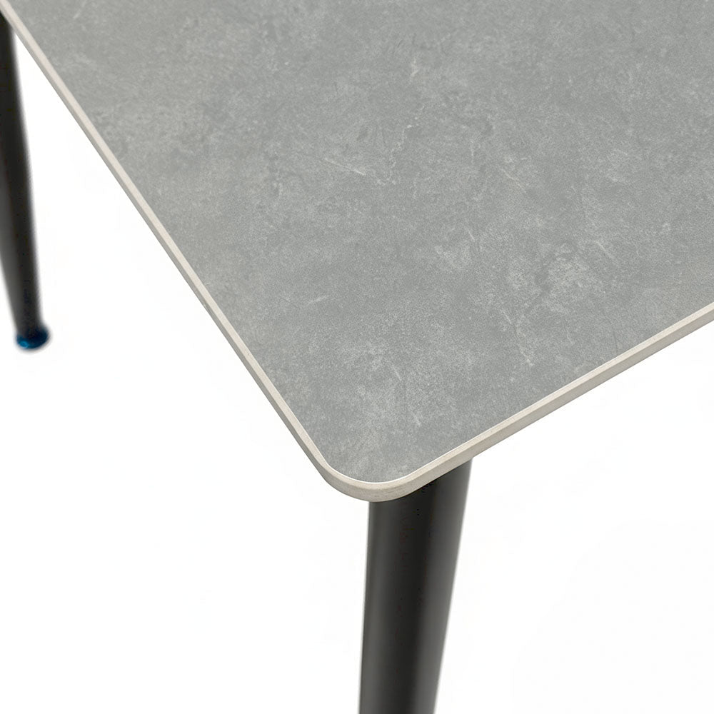 1.2m Grey Ceramic Table & 4 x Grey High Back Swivel Chair Set - The Furniture Warehouse