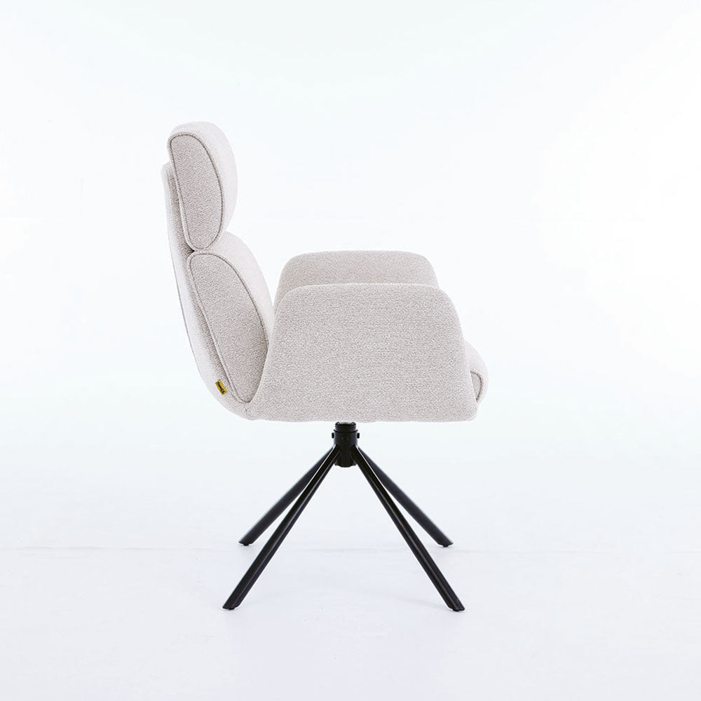 1.2m Grey Ceramic Table & 4 x Grey High Back Swivel Chair Set - The Furniture Warehouse