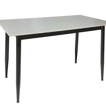 1.2m Grey Ceramic Table & 4 x Grey Luxe Panel Stitch Swivel Chair Set - The Furniture Warehouse