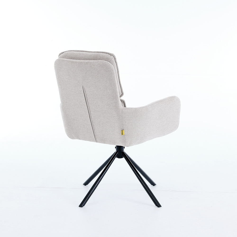 1.2m Grey Ceramic Table & 4 x Grey Luxe Panel Stitch Swivel Chair Set - The Furniture Warehouse