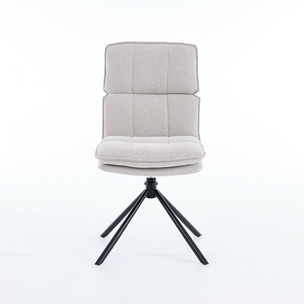 1.2m Grey Ceramic Table & 4 x Grey Luxe Panel Stitch Swivel Chair Set - The Furniture Warehouse