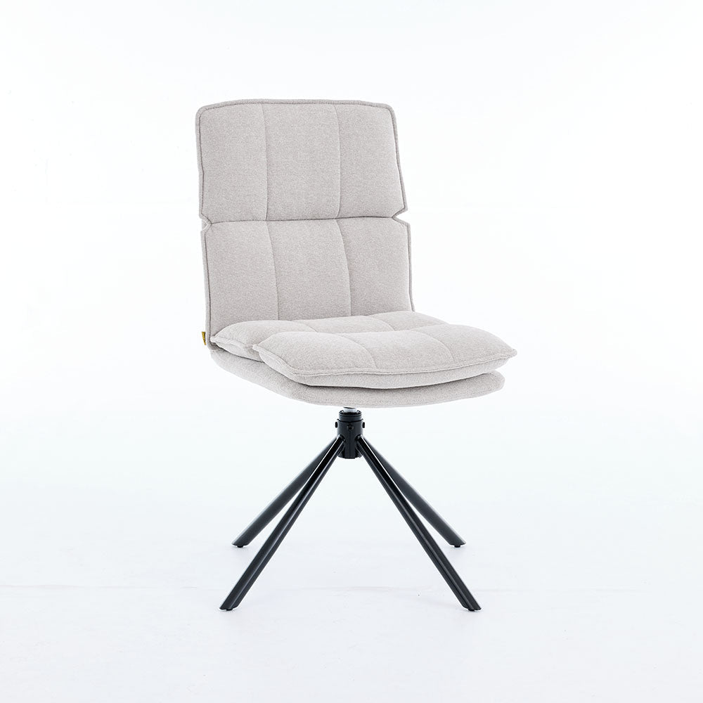 1.2m Grey Ceramic Table & 4 x Grey Luxe Panel Stitch Swivel Chair Set - The Furniture Warehouse