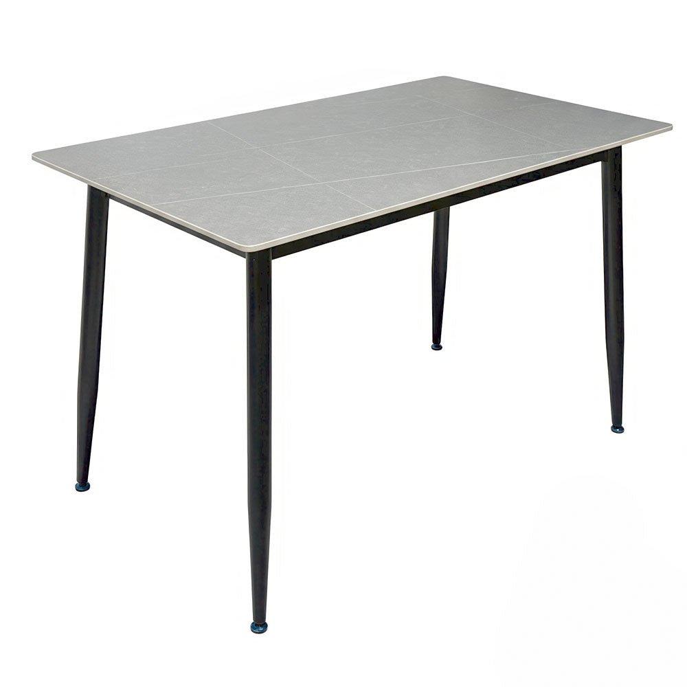 1.2m Grey Ceramic Table & 4 x Grey Panel Stitch Chair Set - The Furniture Warehouse