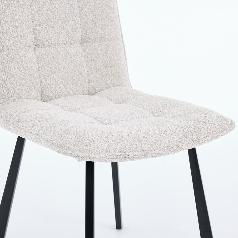 1.2m Grey Ceramic Table & 4 x Grey Panel Stitch Chair Set - The Furniture Warehouse