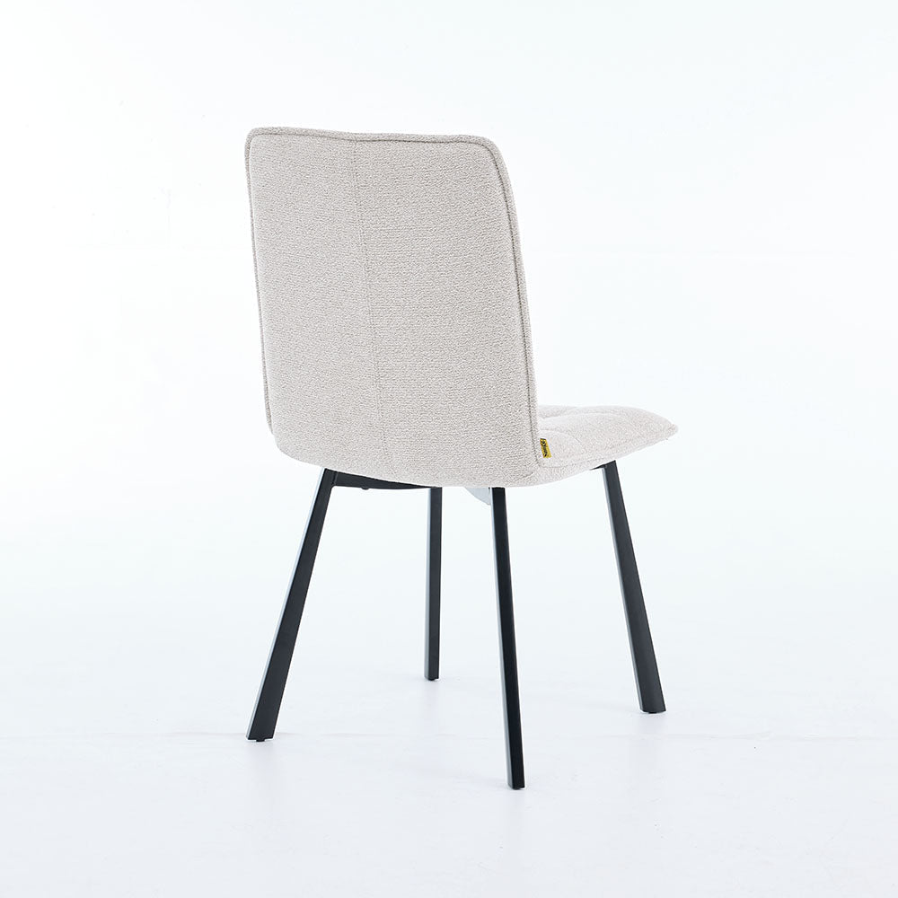 1.2m Grey Ceramic Table & 4 x Grey Panel Stitch Chair Set - The Furniture Warehouse