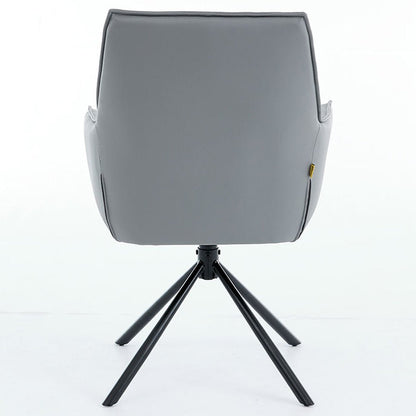 1.2m Grey Circular Ceramic Table & 4 x Dark Grey Luxe Cross Stitch Swivel Chair Set - The Furniture Warehouse